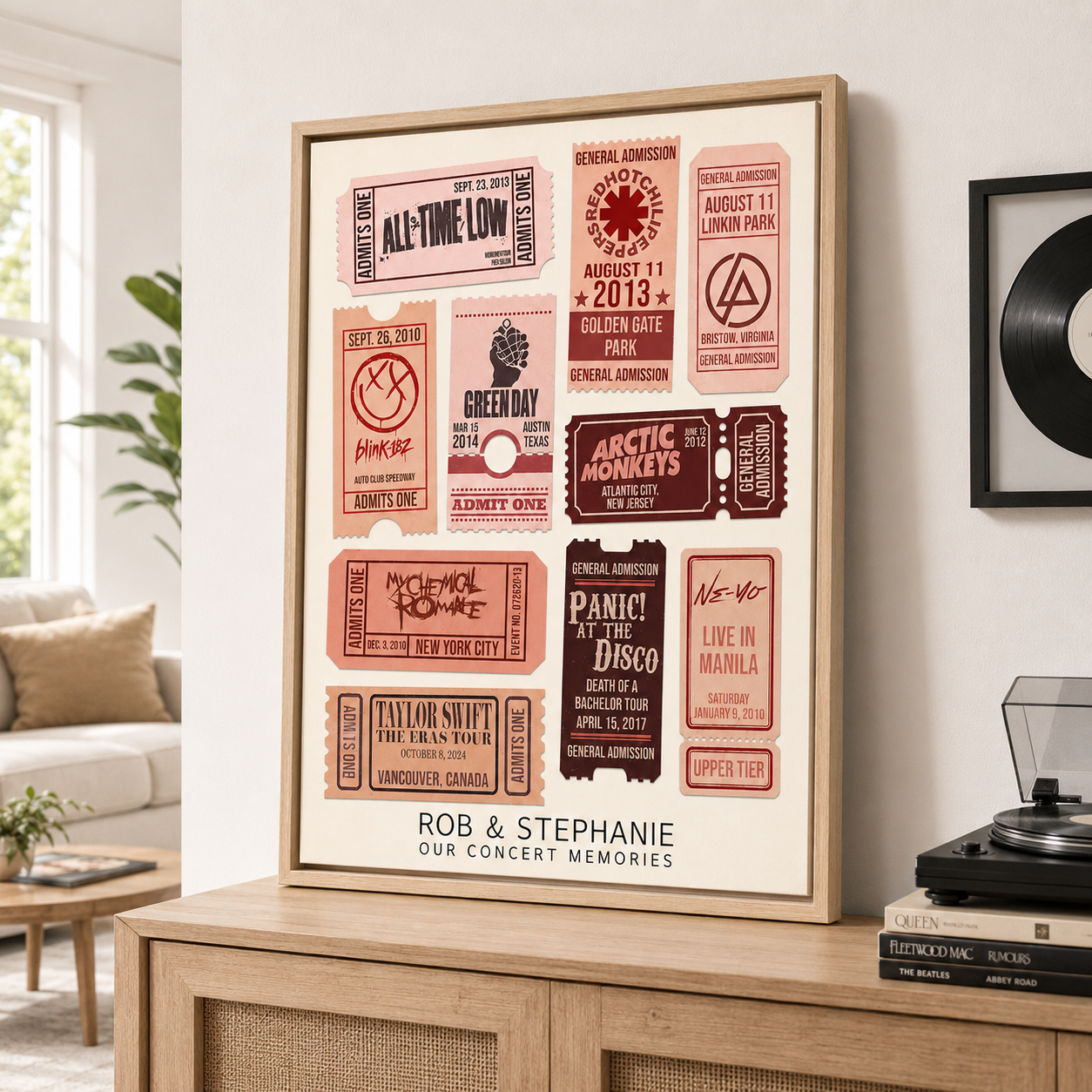 Custom Concert Ticket Collage Canvas Aura Canvas