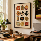 Retro Nostalgia Icons Canvas Wall Art Aura Canvas