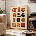 Retro Nostalgia Icons Canvas Wall Art Aura Canvas
