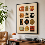 Retro Nostalgia Icons Canvas Wall Art Aura Canvas