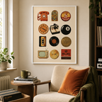Retro Nostalgia Icons Canvas Wall Art Aura Canvas