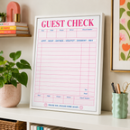 Retro Guest Check Canvas Wall Art Aura Canvas