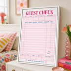 Retro Guest Check Canvas Wall Art Aura Canvas