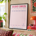 Retro Guest Check Canvas Wall Art Aura Canvas