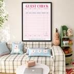 Retro Guest Check Canvas Wall Art Aura Canvas