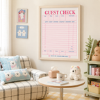 Retro Guest Check Canvas Wall Art Aura Canvas