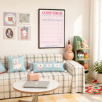 Retro Guest Check Canvas Wall Art Aura Canvas