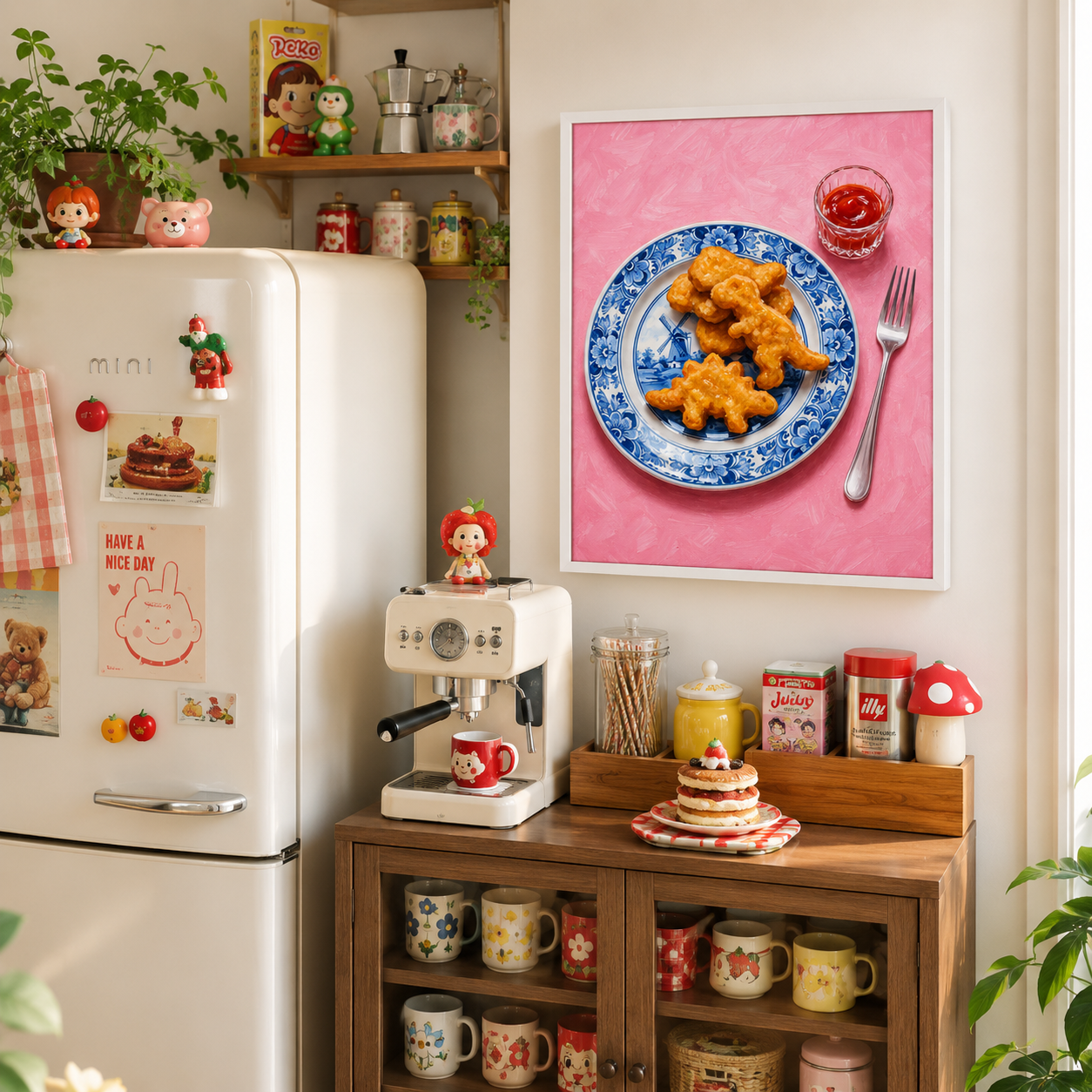 Dino Nugget Canvas Wall Art Aura Canvas