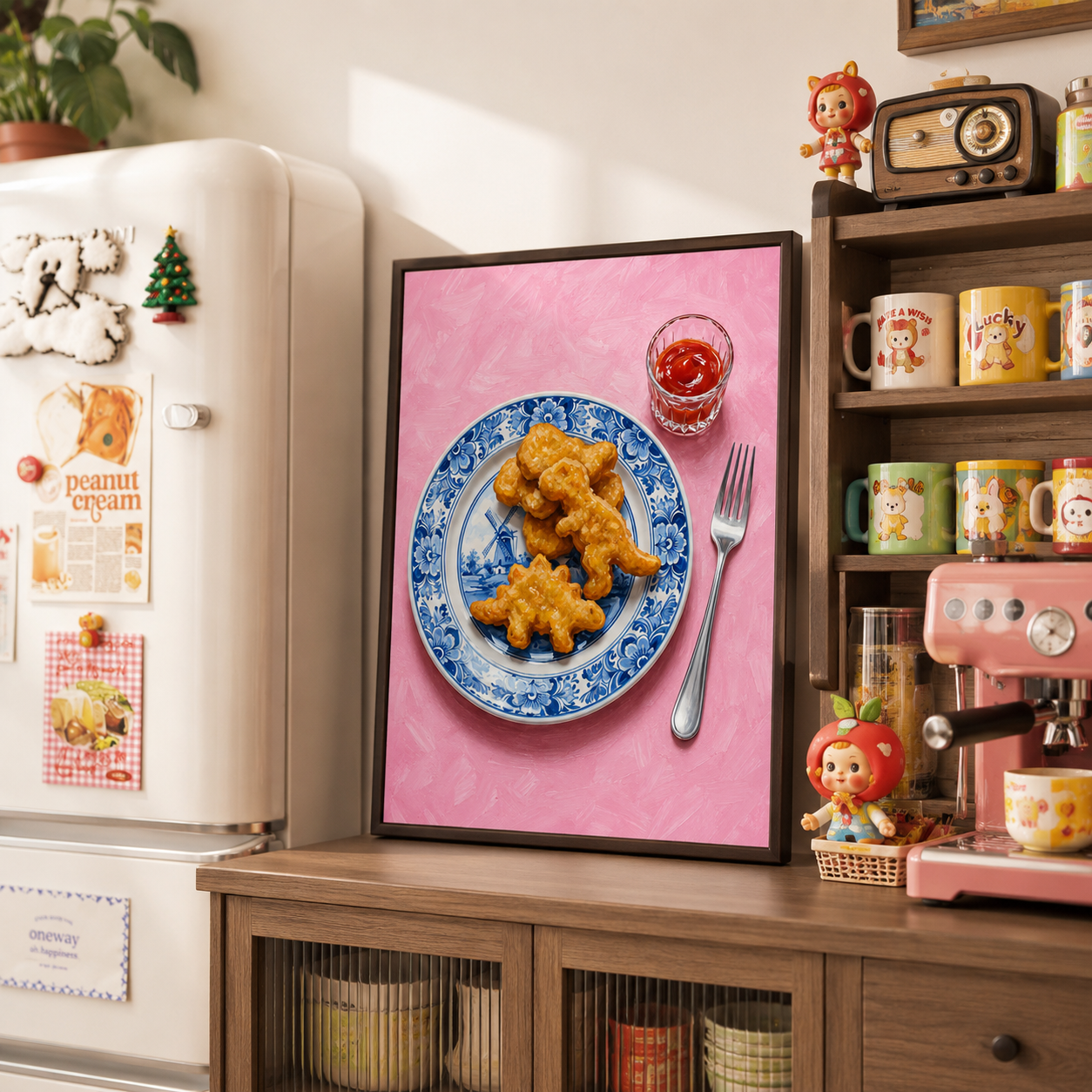 Dino Nugget Canvas Wall Art Aura Canvas
