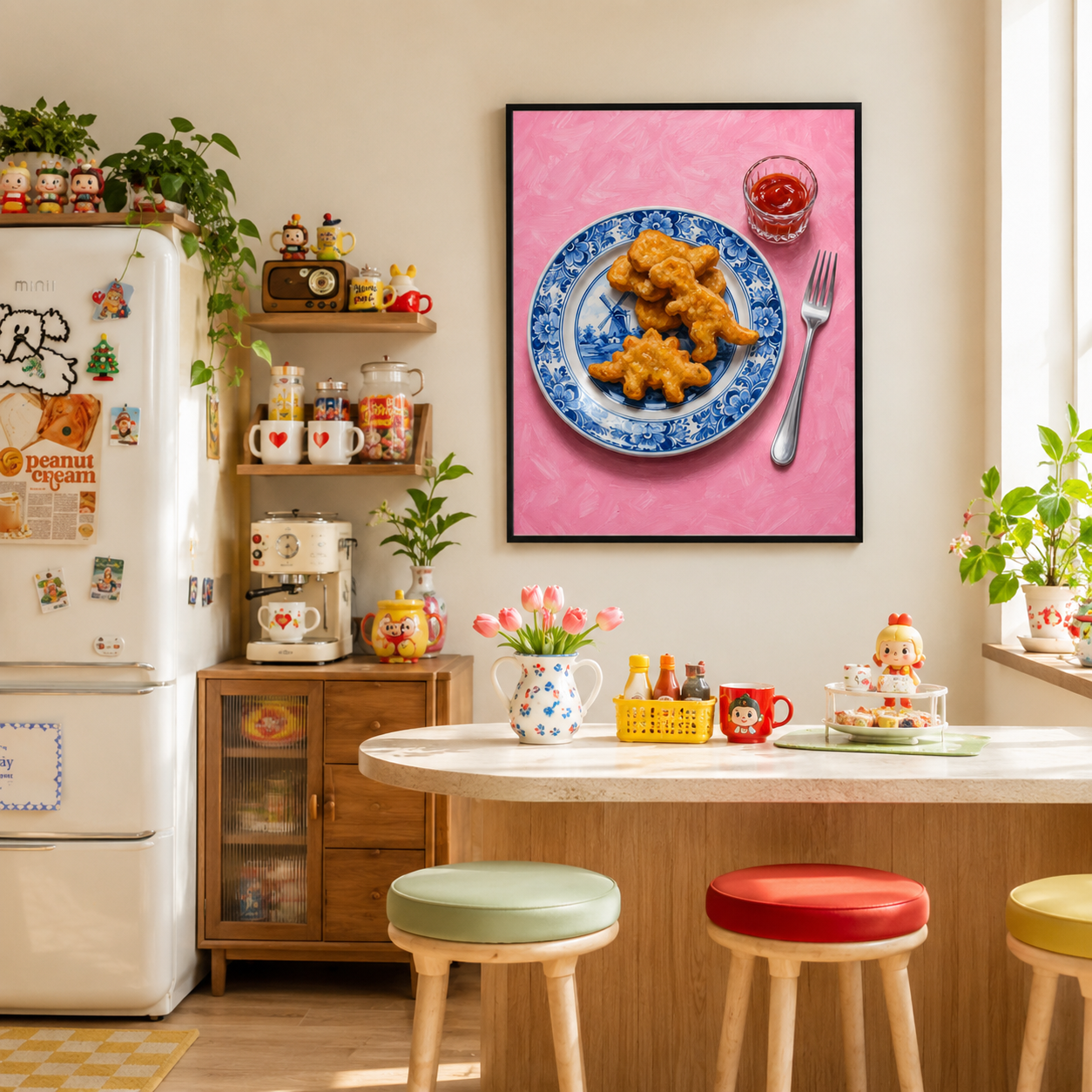 Dino Nugget Canvas Wall Art Aura Canvas