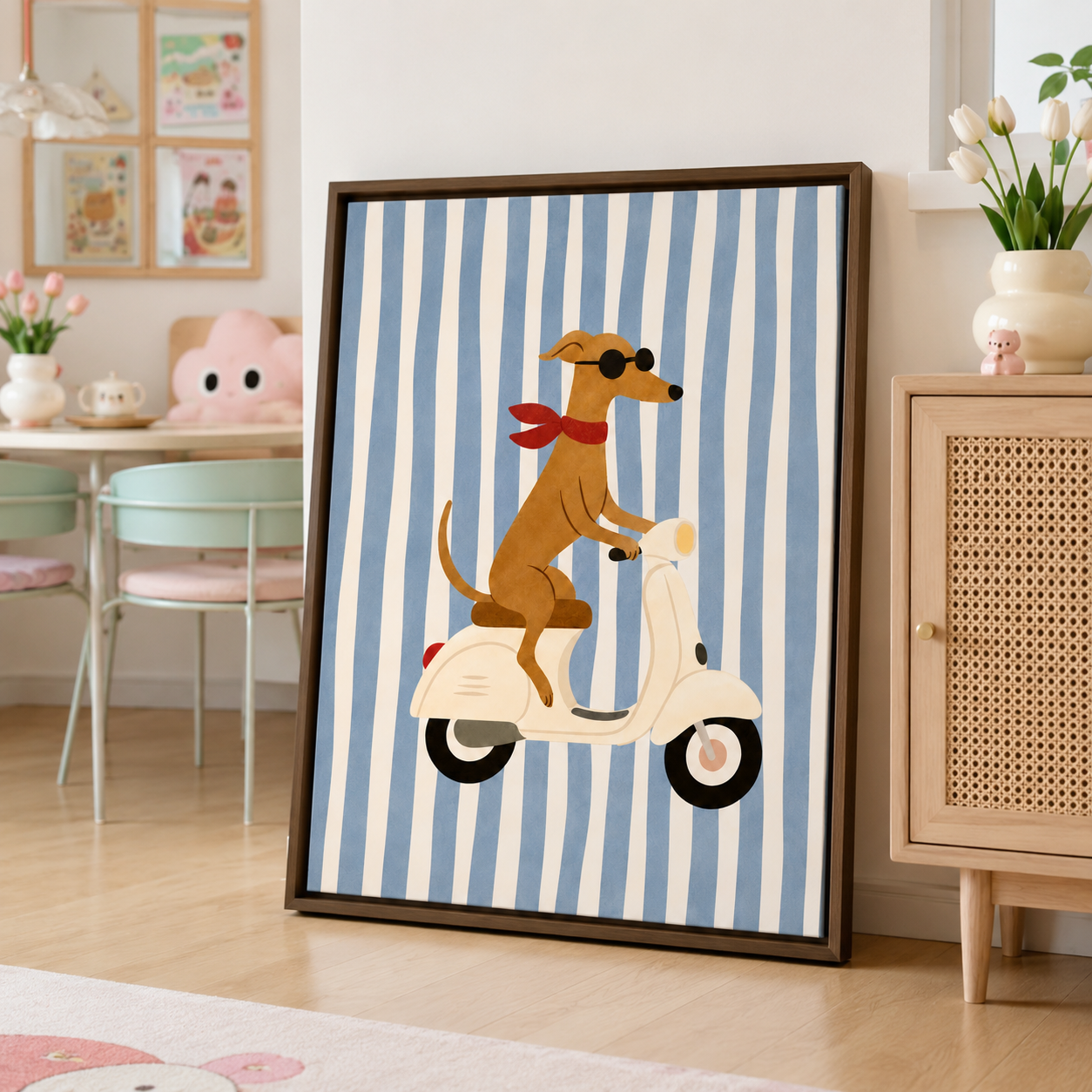 Scooter Dog Canvas Wall Art Aura Canvas