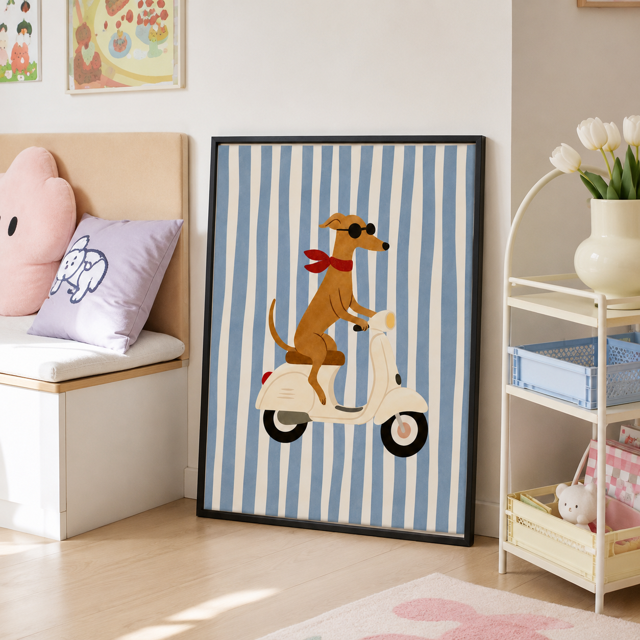 Scooter Dog Canvas Wall Art Aura Canvas
