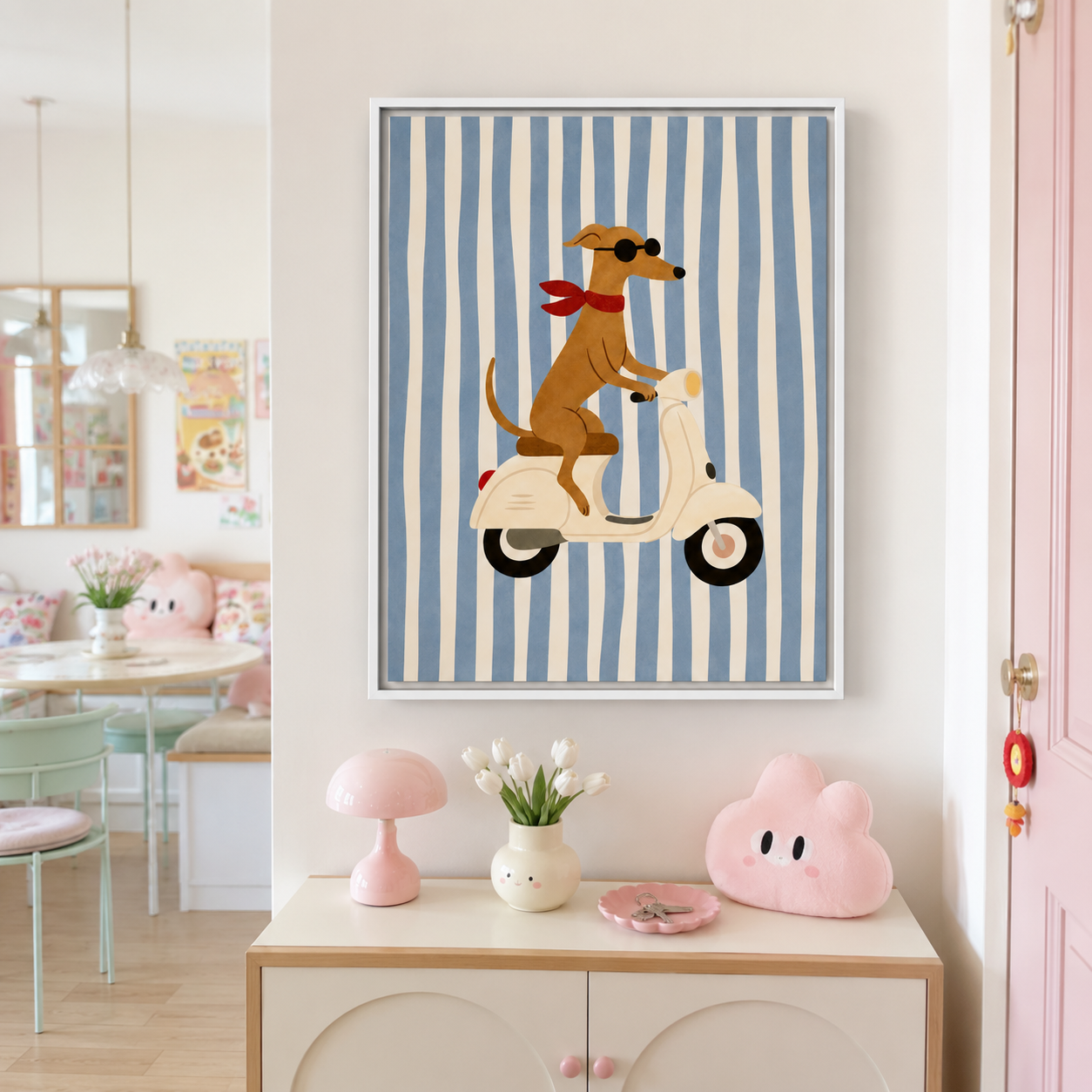 Scooter Dog Canvas Wall Art Aura Canvas