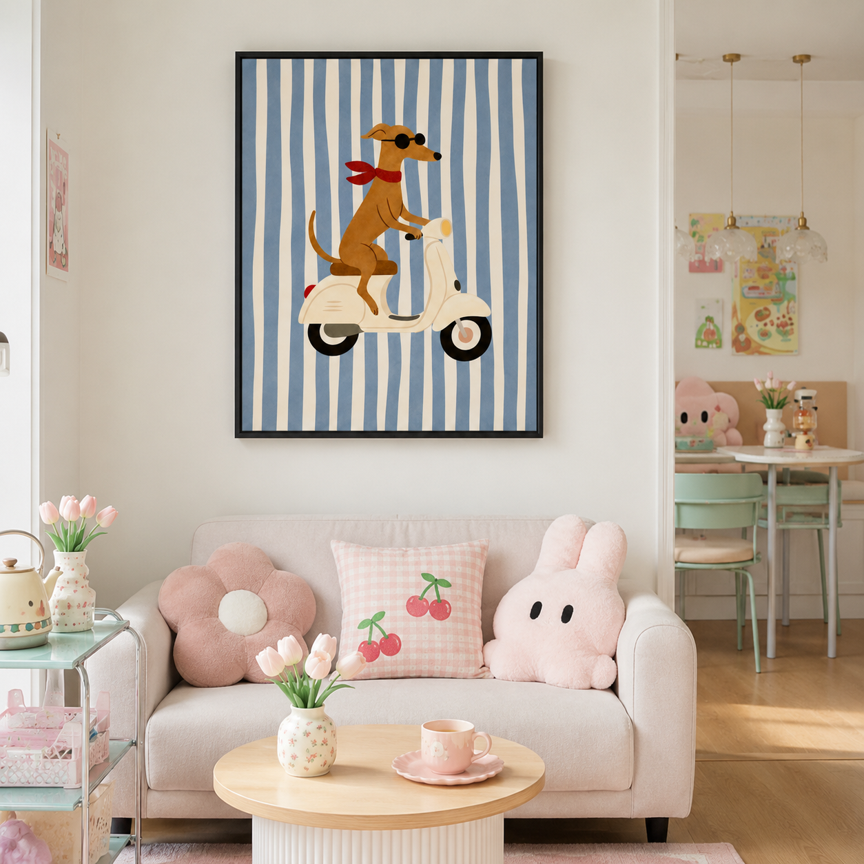 Scooter Dog Canvas Wall Art Aura Canvas