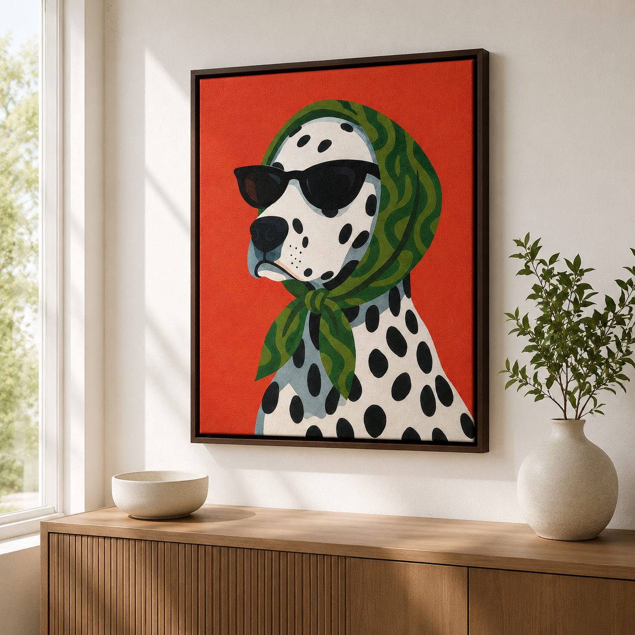 Stylish Dalmatian Dog Canvas Wall Art Aura Canvas