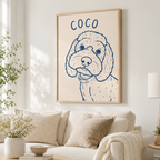Custom Minimal Line Art Dog Portrait Canvas Aura Canvas