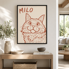 Custom Minimal Line Art Dog Portrait Canvas Aura Canvas