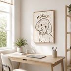 Custom Minimal Line Art Dog Portrait Canvas Aura Canvas