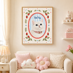 Custom Floral Cat Portrait Canvas Aura Canvas