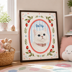 Custom Floral Cat Portrait Canvas Aura Canvas