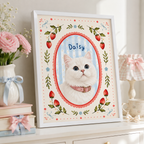 Custom Floral Cat Portrait Canvas Aura Canvas