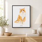 Custom Watercolor Cat Portrait Canvas Aura Canvas