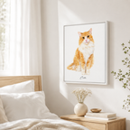 Custom Watercolor Cat Portrait Canvas Aura Canvas