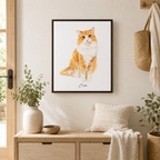 Custom Watercolor Cat Portrait Canvas Aura Canvas