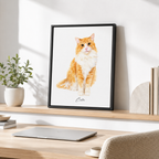 Custom Watercolor Cat Portrait Canvas Aura Canvas