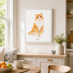 Custom Watercolor Cat Portrait Canvas Aura Canvas