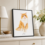 Custom Watercolor Cat Portrait Canvas Aura Canvas