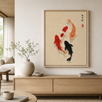 Japanese Koi Fish Canvas Wall Art Aura Canvas