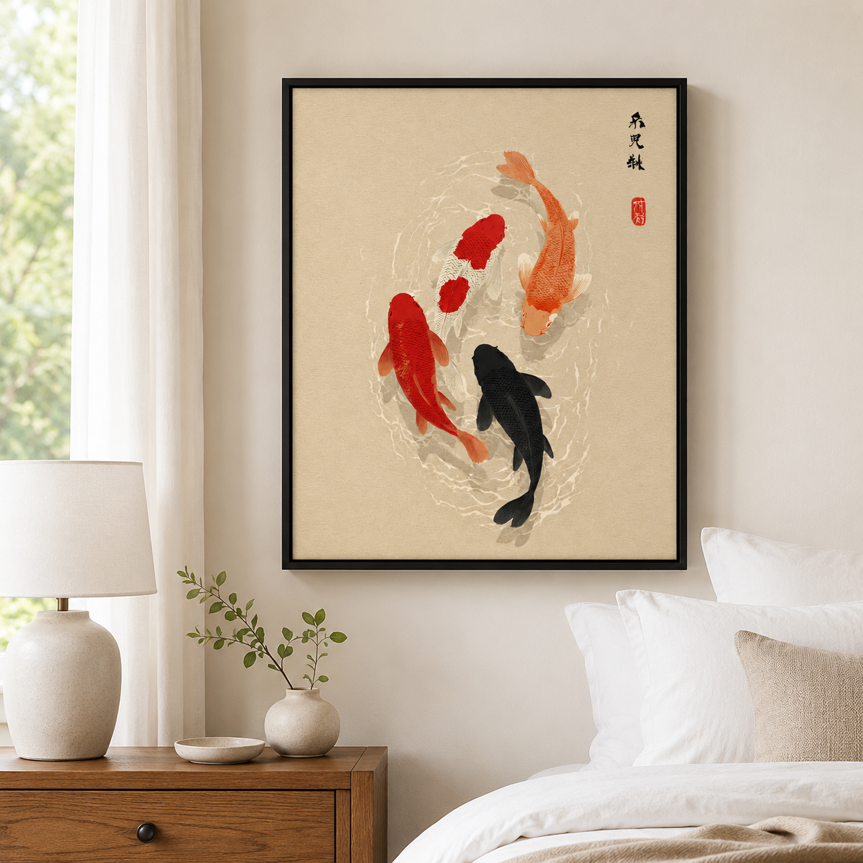 Japanese Koi Fish Canvas Wall Art Aura Canvas