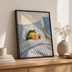 Cozy Reading Frog Canvas Wall Art Aura Canvas