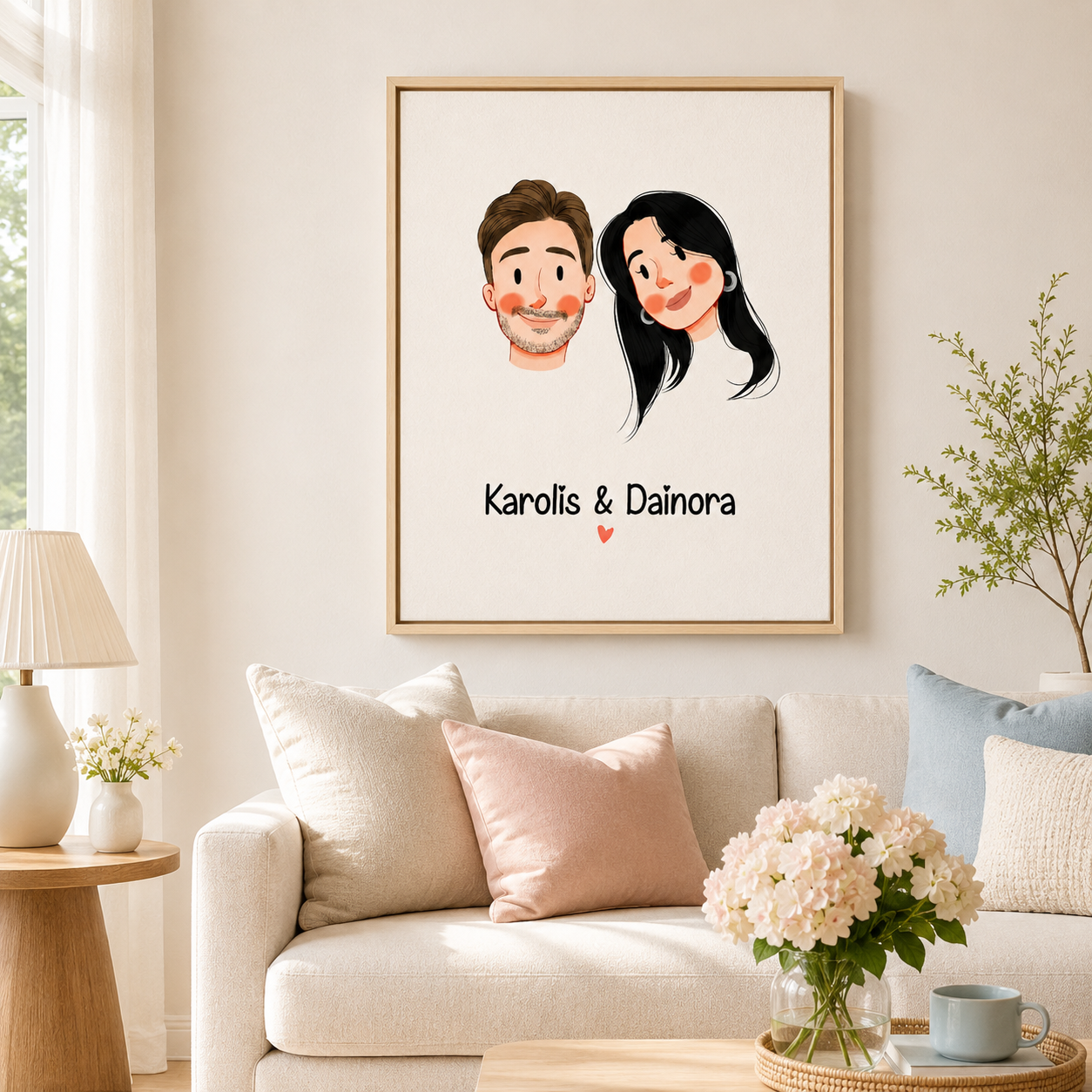 Custom Love Story Portrait Canvas Aura Canvas