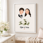 Custom Love Story Portrait Canvas Aura Canvas