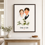 Custom Love Story Portrait Canvas Aura Canvas