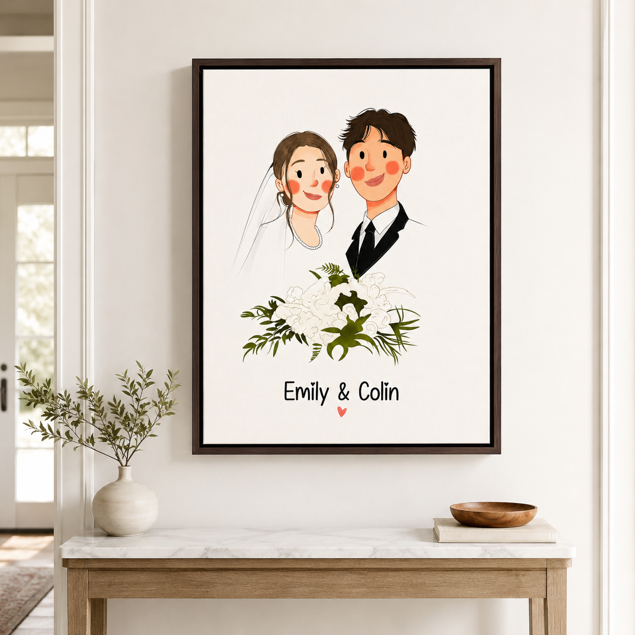 Custom Love Story Portrait Canvas Aura Canvas