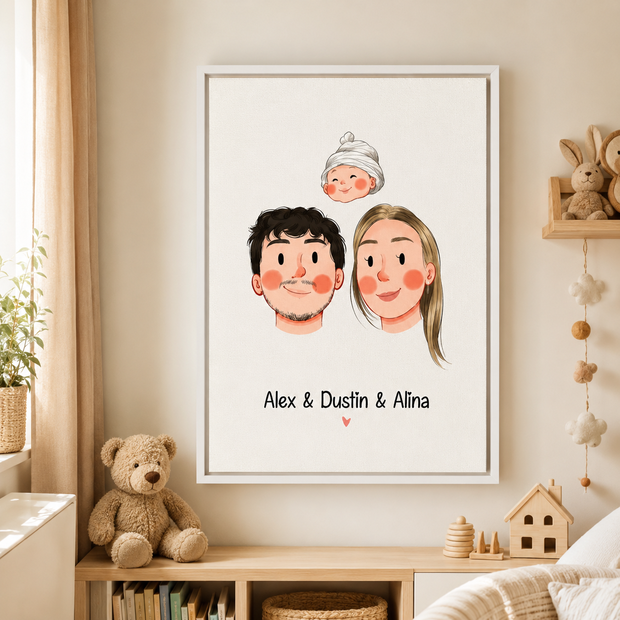 Custom Love Story Portrait Canvas Aura Canvas