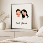 Custom Love Story Portrait Canvas Aura Canvas