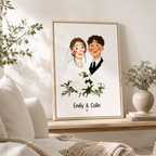 Custom Love Story Portrait Canvas Aura Canvas