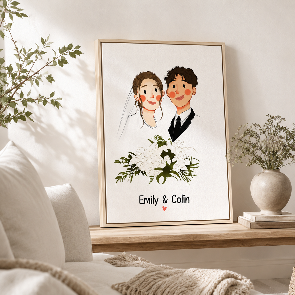 Custom Love Story Portrait Canvas Aura Canvas