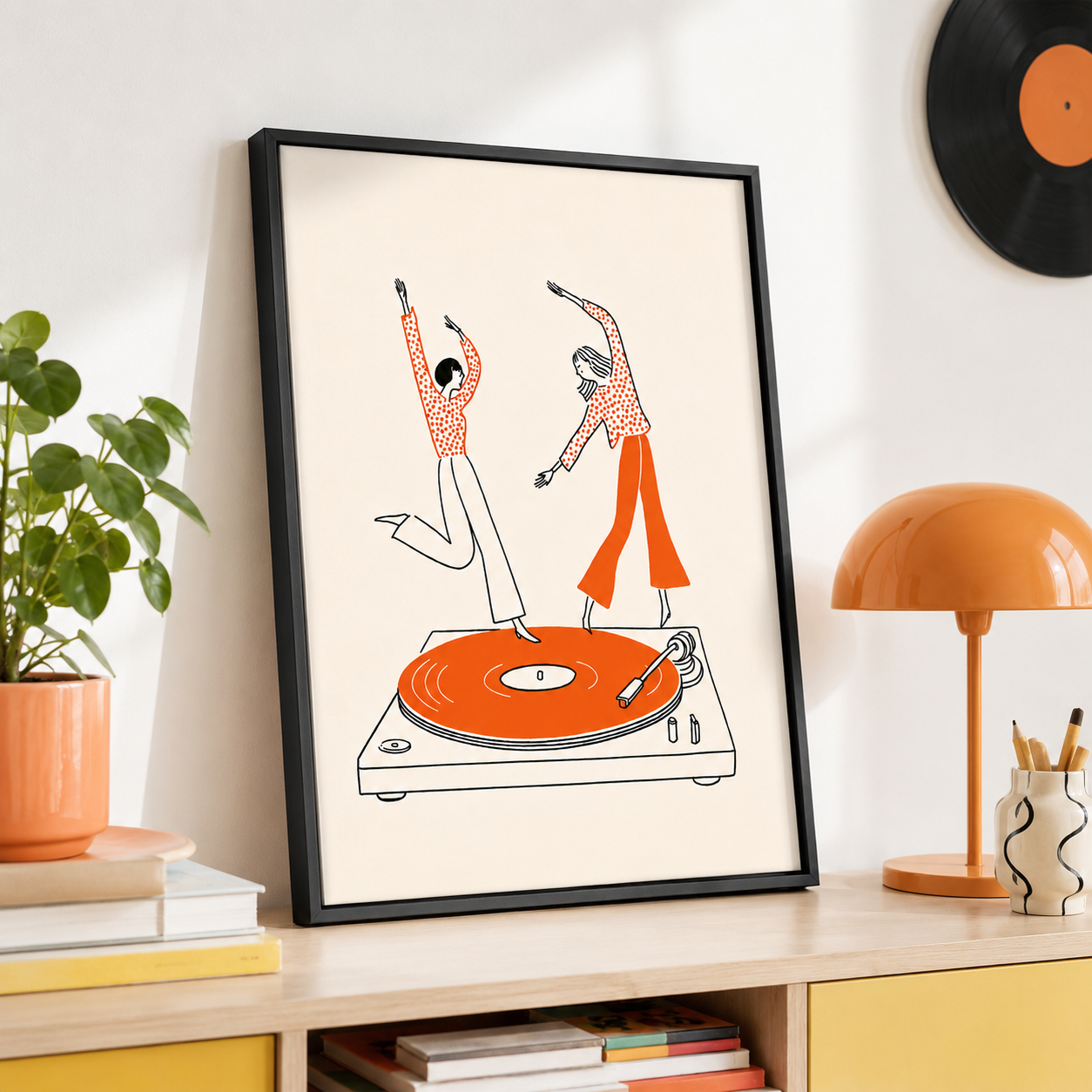 Dancing On Vinyl Canvas Wall Art Aura Canvas