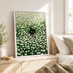 Black Cat Daisy Field Canvas Wall Art Aura Canvas