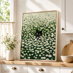 Black Cat Daisy Field Canvas Wall Art Aura Canvas