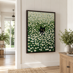Black Cat Daisy Field Canvas Wall Art Aura Canvas