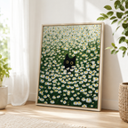 Black Cat Daisy Field Canvas Wall Art Aura Canvas