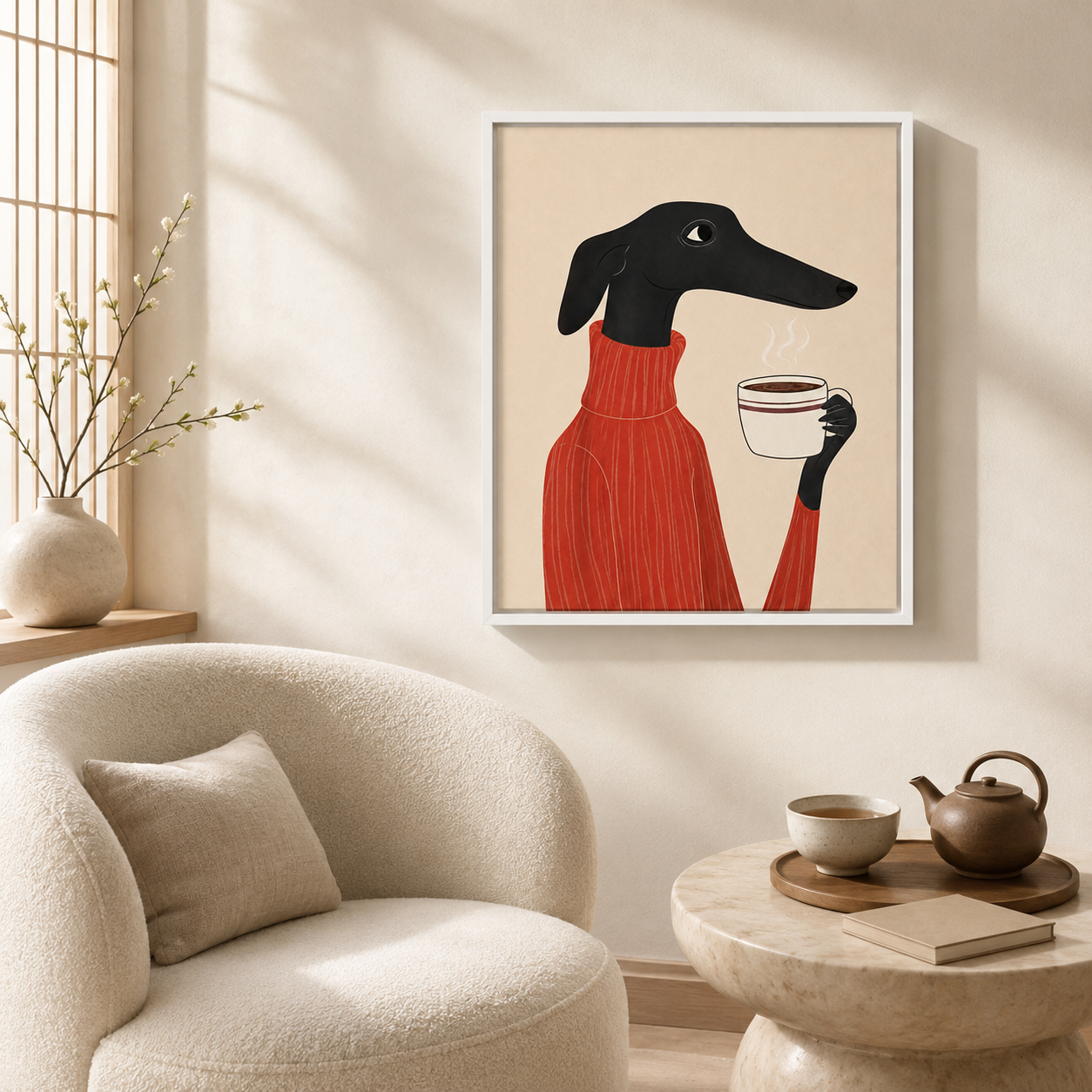Dachshund Coffee Canvas Wall Art Aura Canvas