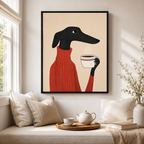 Dachshund Coffee Canvas Wall Art Aura Canvas