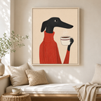 Dachshund Coffee Canvas Wall Art Aura Canvas